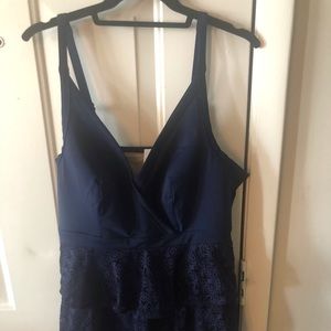 Navy two piece swimsuit